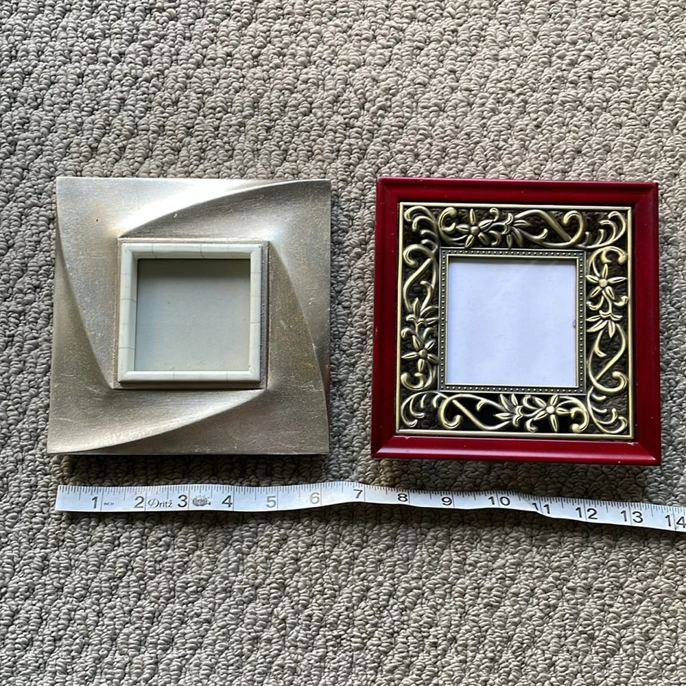 Bundle of 2 Classical & Artistic Photo Frames In Modern Gold & Dark Wood Border